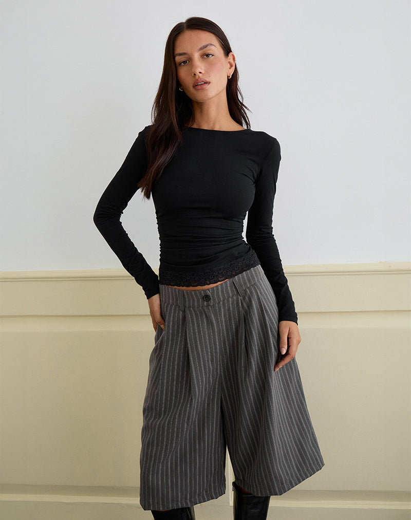 Image de Asha Short in Pinstripe Charcoal