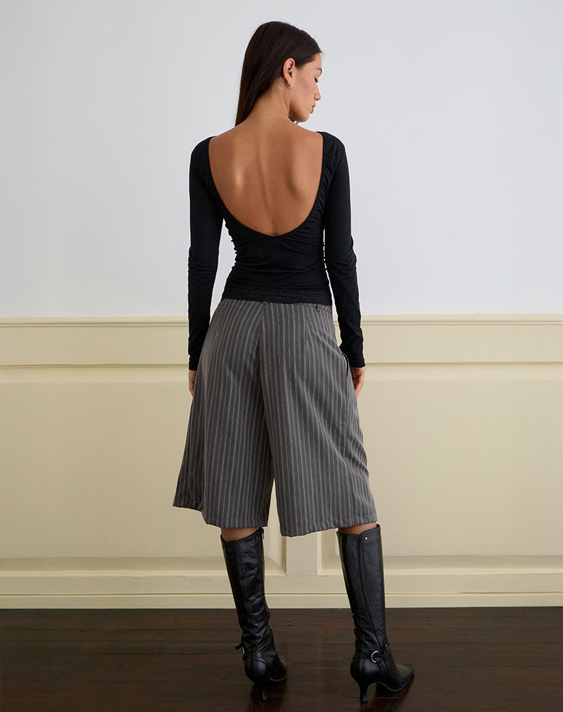 Image de Asha Short in Pinstripe Charcoal