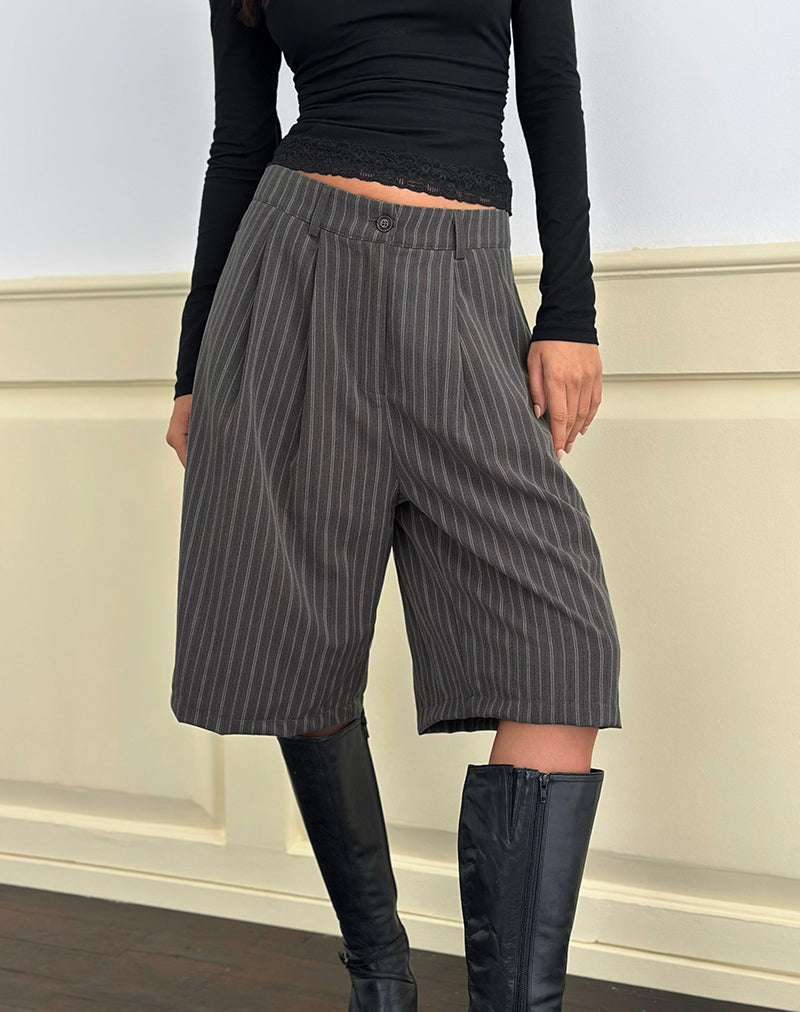 Image de Asha Short in Pinstripe Charcoal