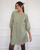 Image of Grace Mini Dress in Gingham Olive