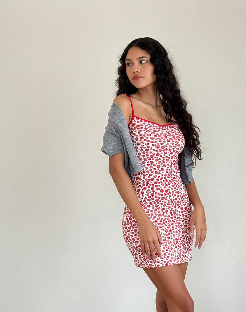 Mini robe Gracias en imprimé fraise 2023
