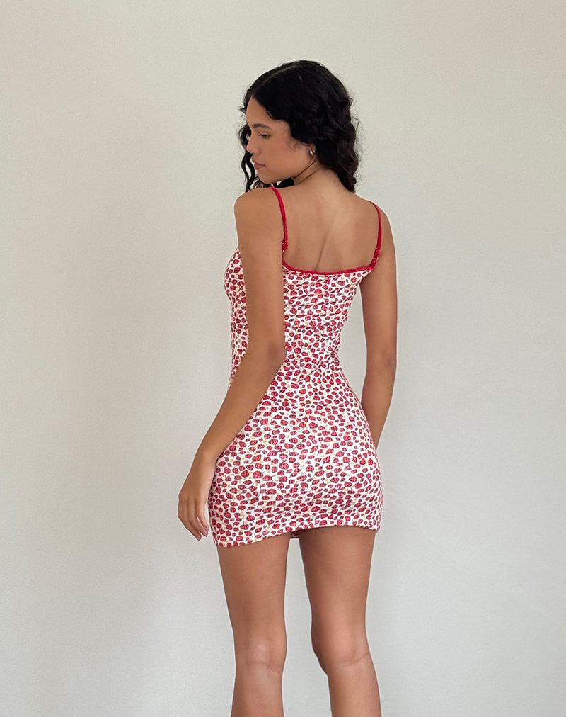 Mini robe Gracias en imprimé fraise 2023