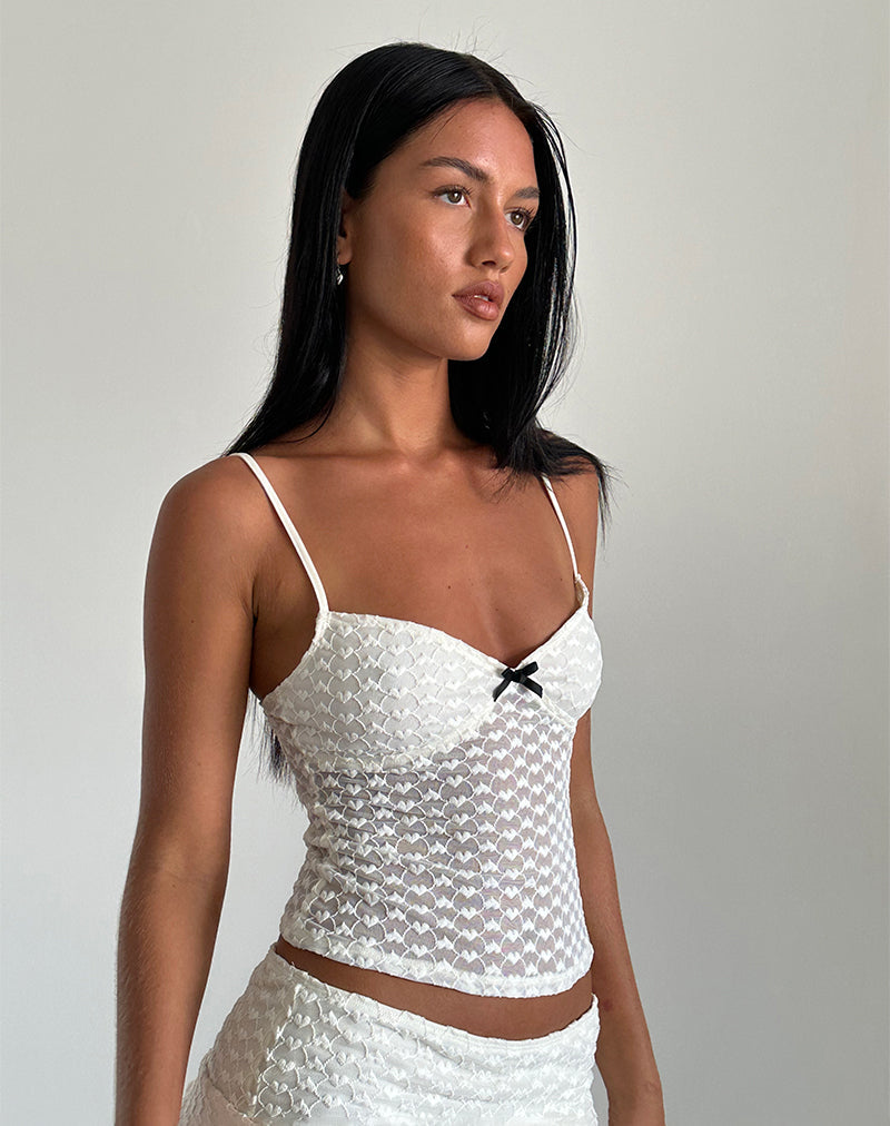 Image de Grafika Cami Top in Ivory Heart Lace
