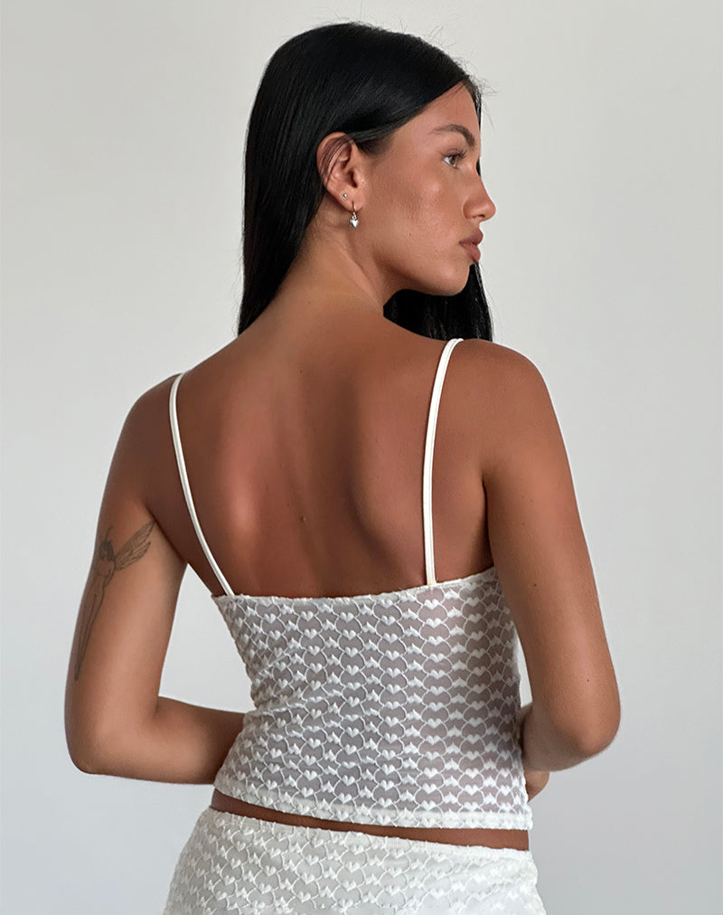 Image de Grafika Cami Top in Ivory Heart Lace