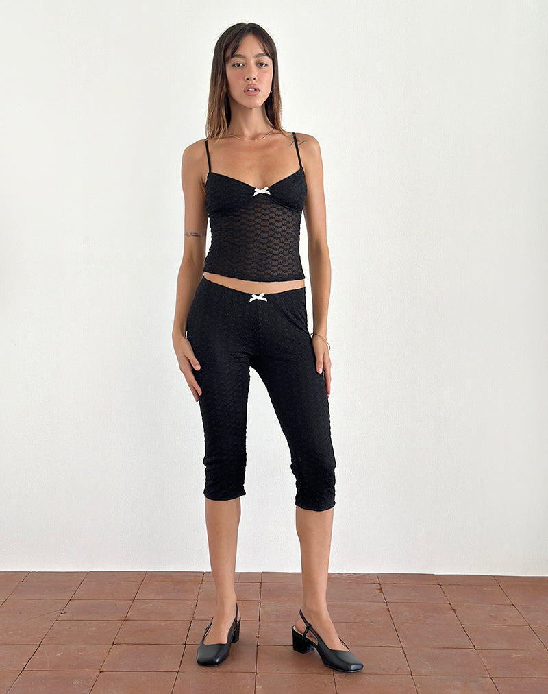 Image de Asih Capri Trousers in Black Heart Lace