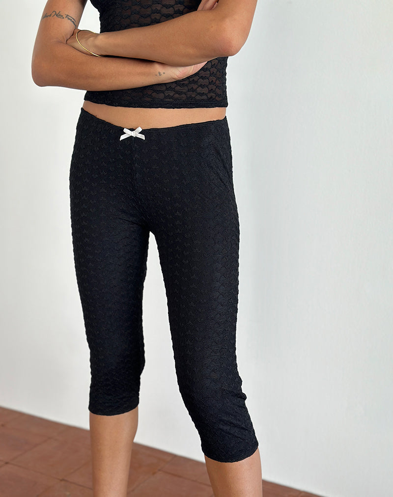 Image de Asih Capri Trousers in Black Heart Lace
