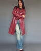 Image of Abigail Coat in Matte PU Croc Burgundy