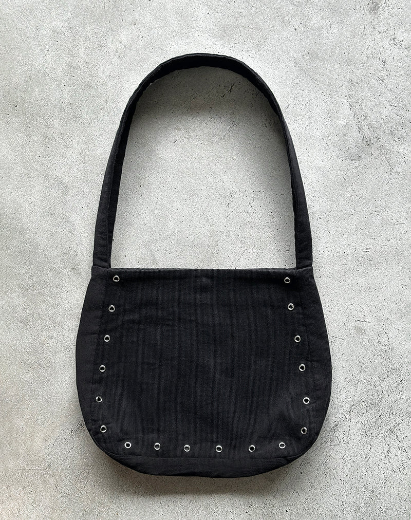 Sac à œillets Gundar en Babycord noir