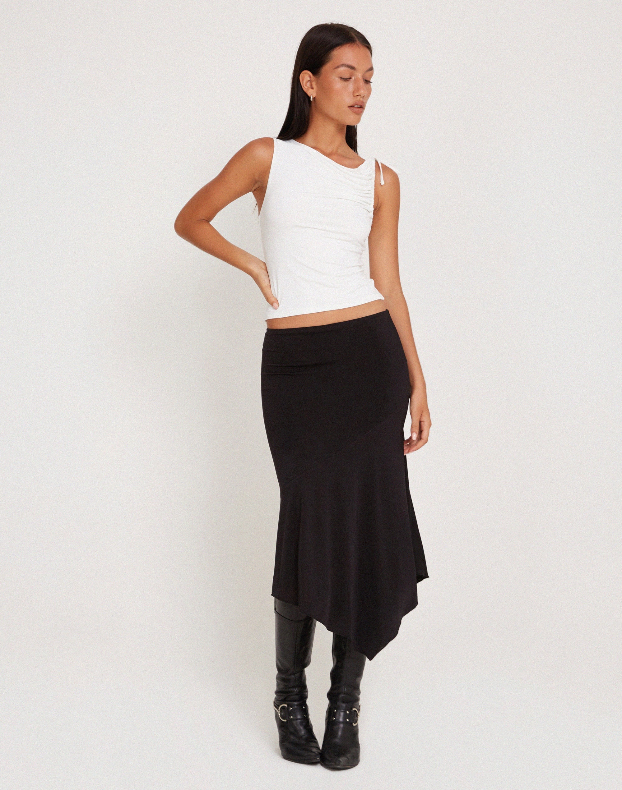 Image de Cinta Low Rise Midi Skirt in Black