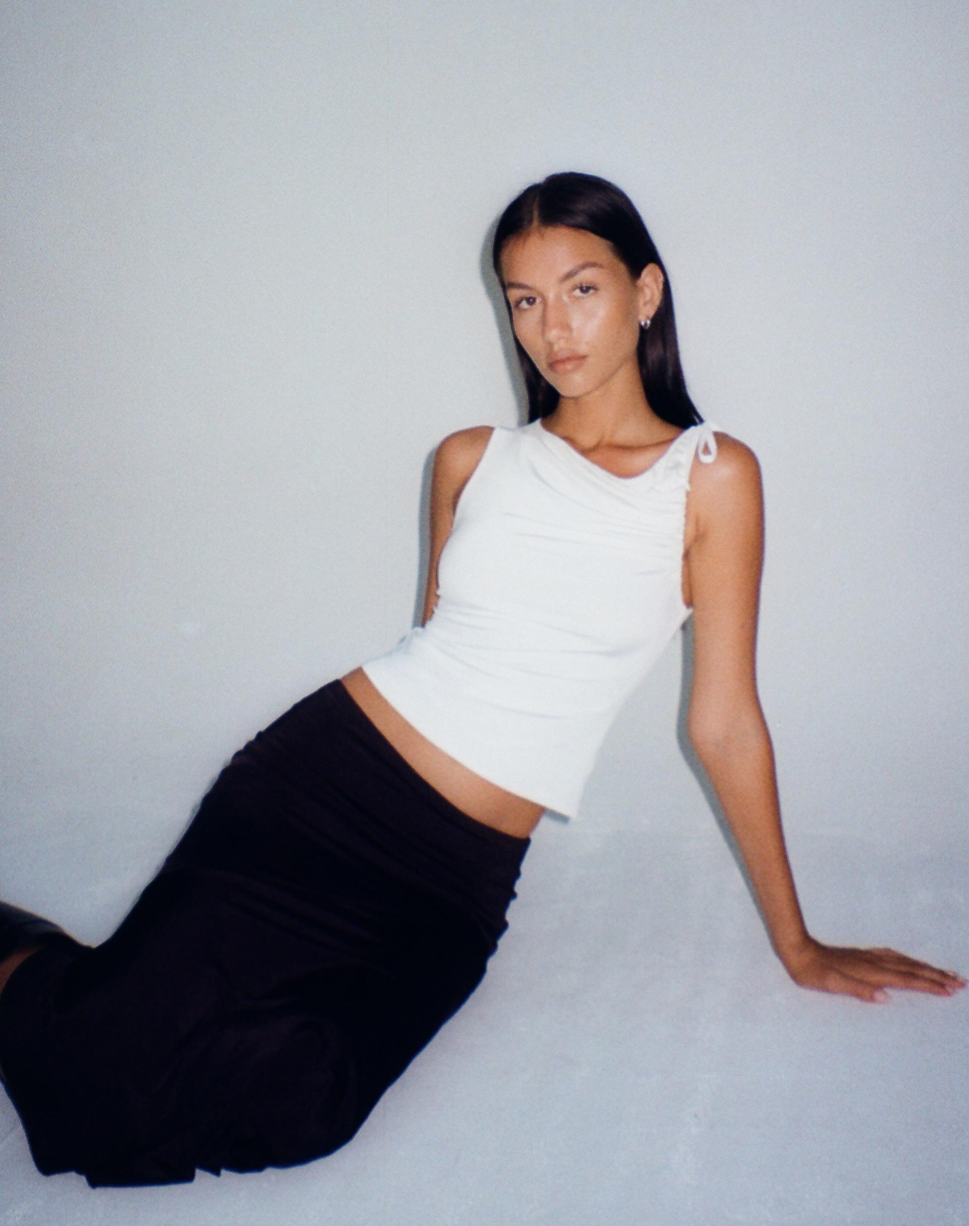 Image de Hagne Crop Vest Top in Off White