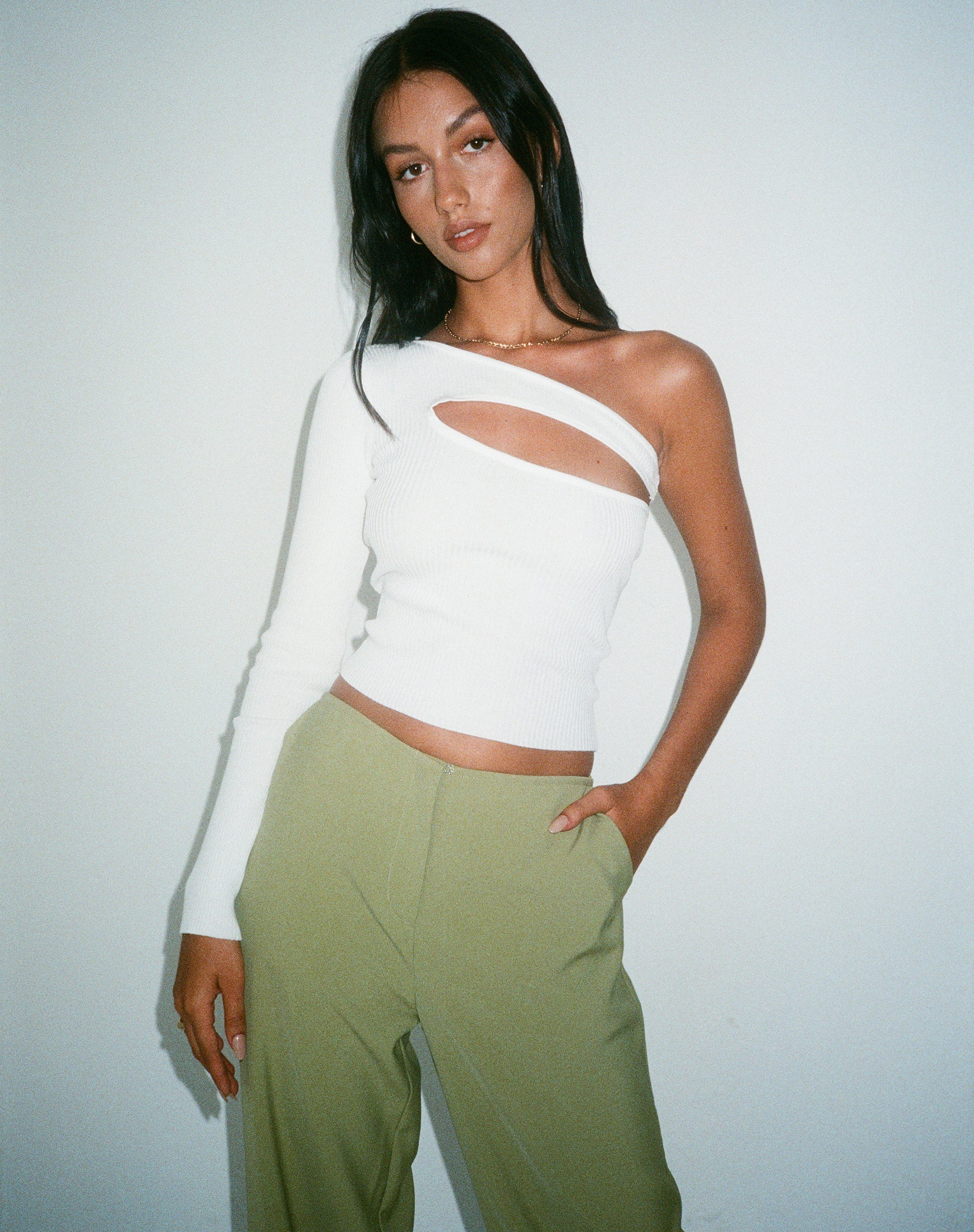 image de MOTEL X OLIVIA NEILL Top Haimi en Rib Star White