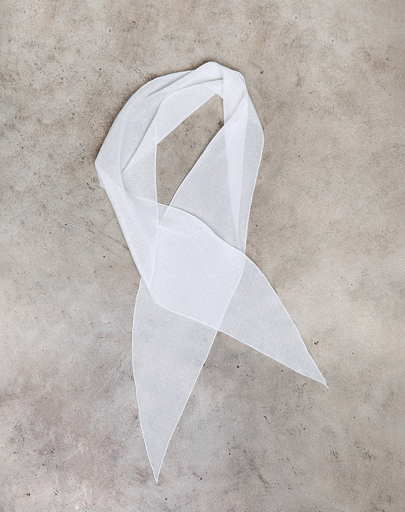 Image du bandeau en mousseline texturée Blanc