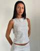 Image de Hala Top in Silver Chrome Drape Mini Sequin