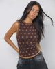 Image de Haleen Top in Brown Star Stripe with Binding