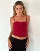 Image de Hali Cami Top in Grunge Floral Flock Red
