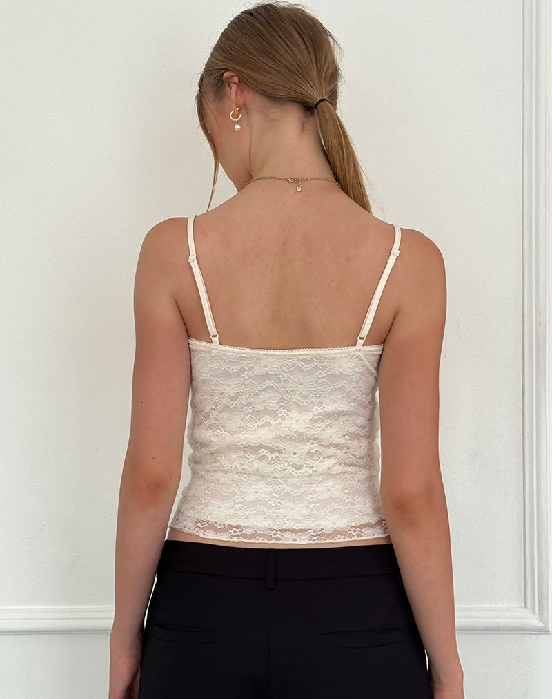 Image de Hali Cami Top in Ivory Orchid Lace