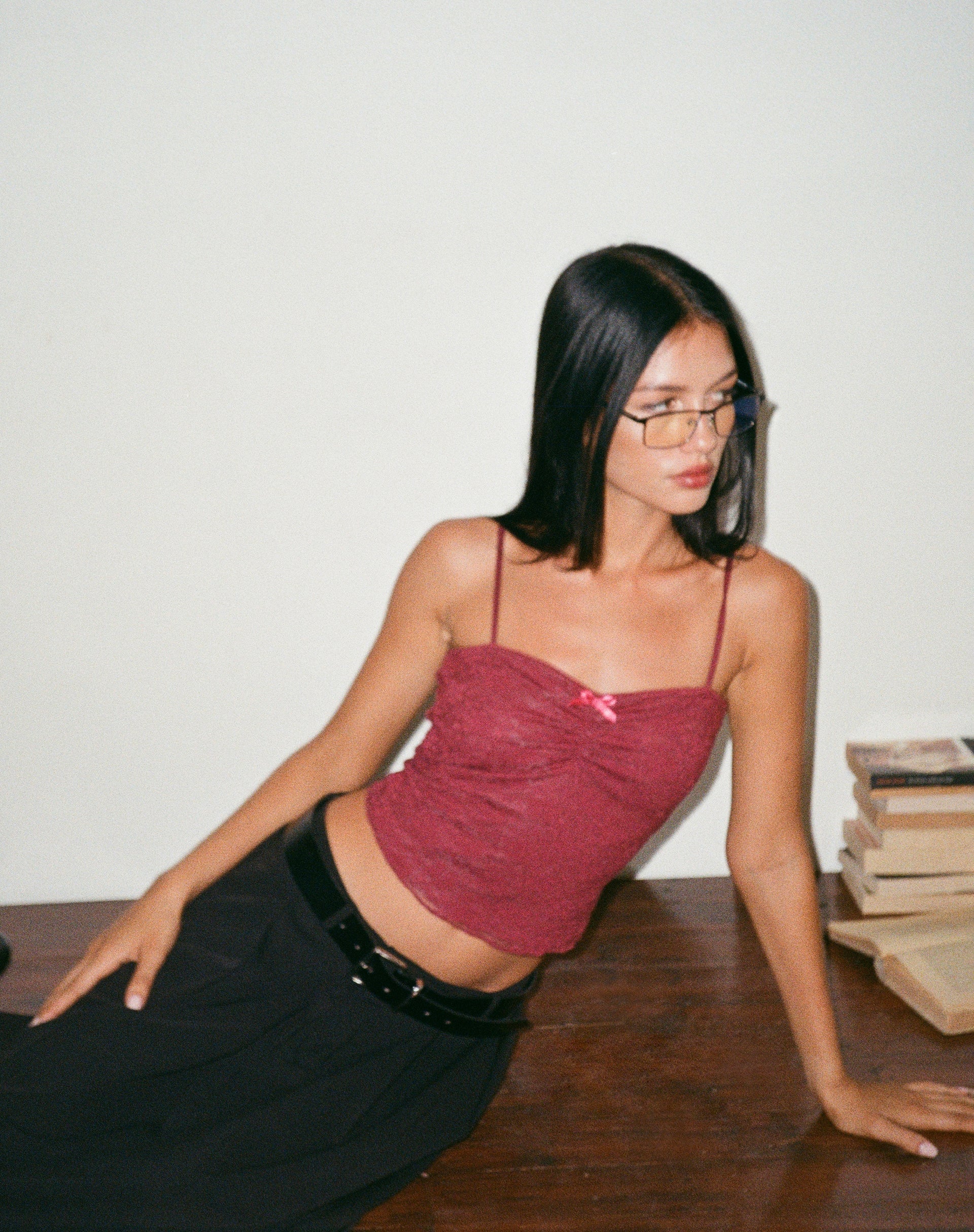 Image de Hali Lace Cami Top in Maroon