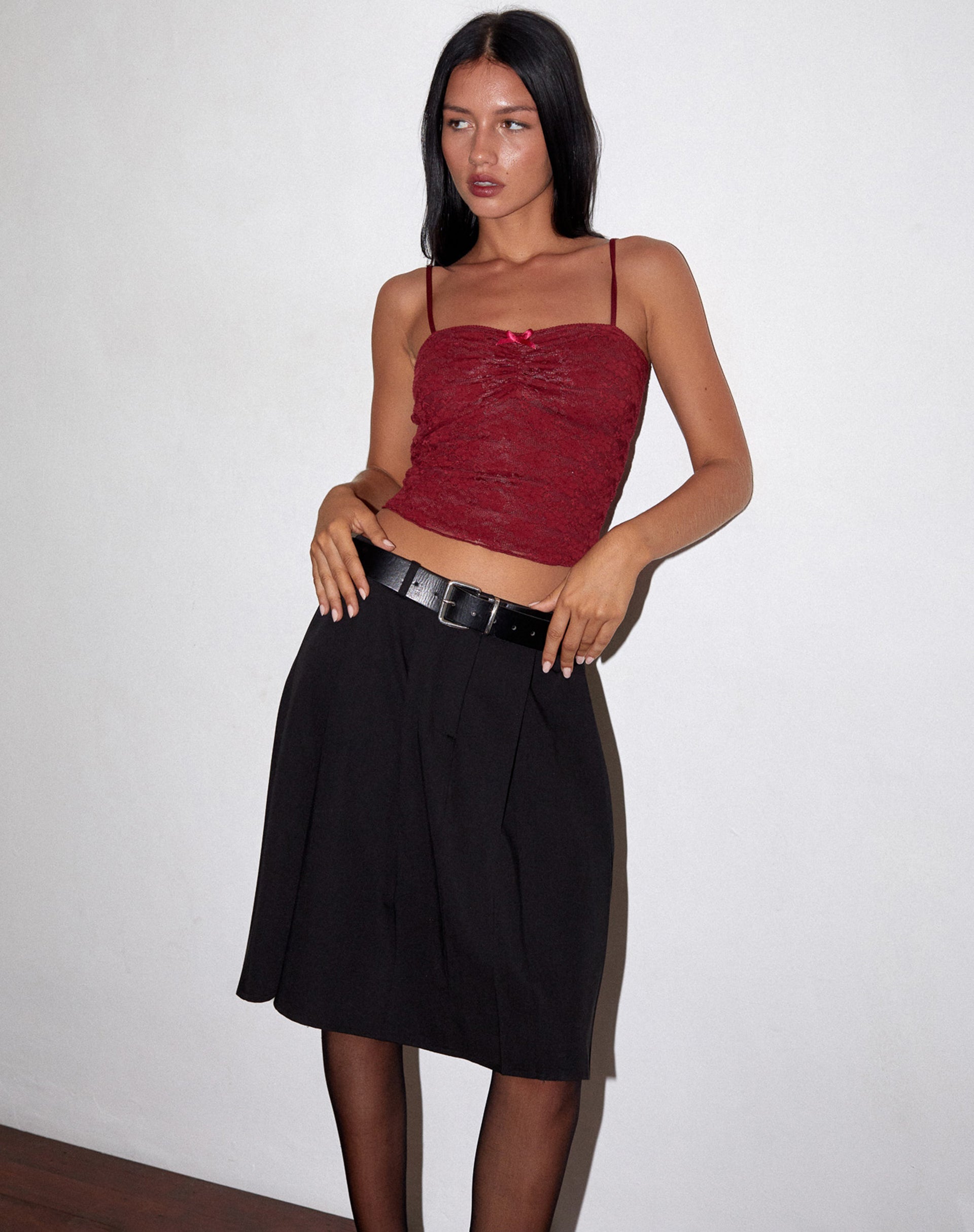 Image de Hali Lace Cami Top in Maroon