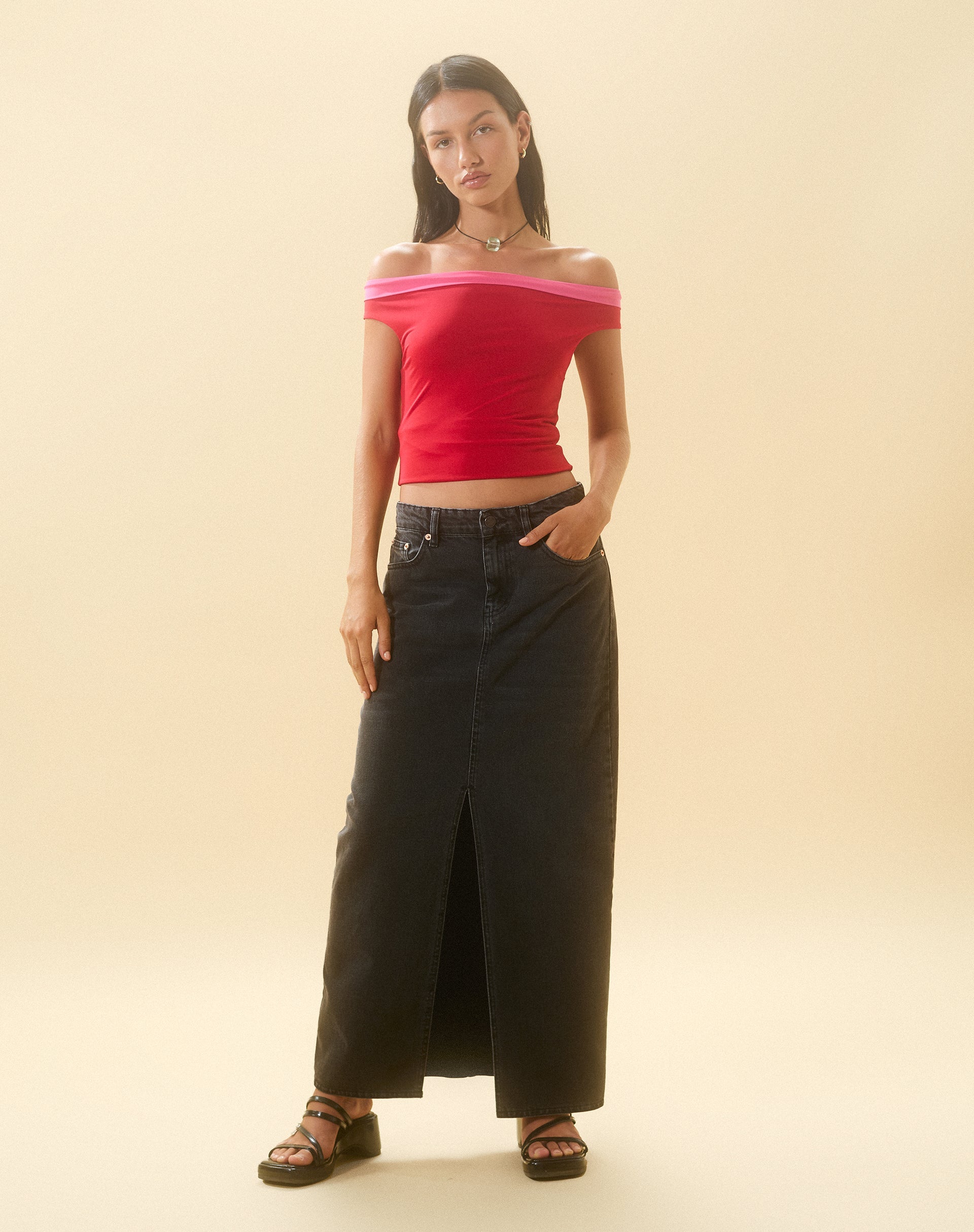 Image de Halle Bardot Top in Red Pink