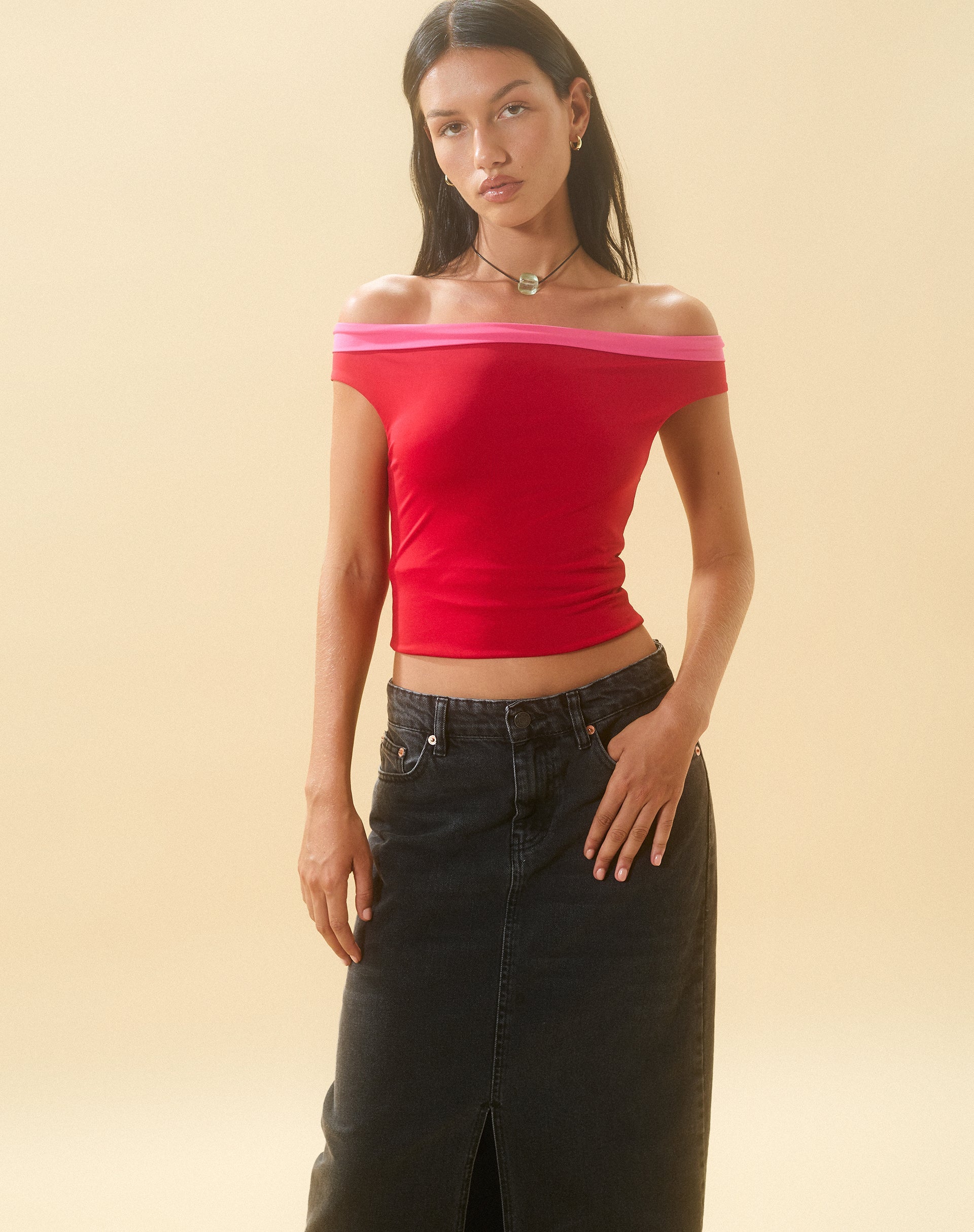 Image de Halle Bardot Top in Red Pink