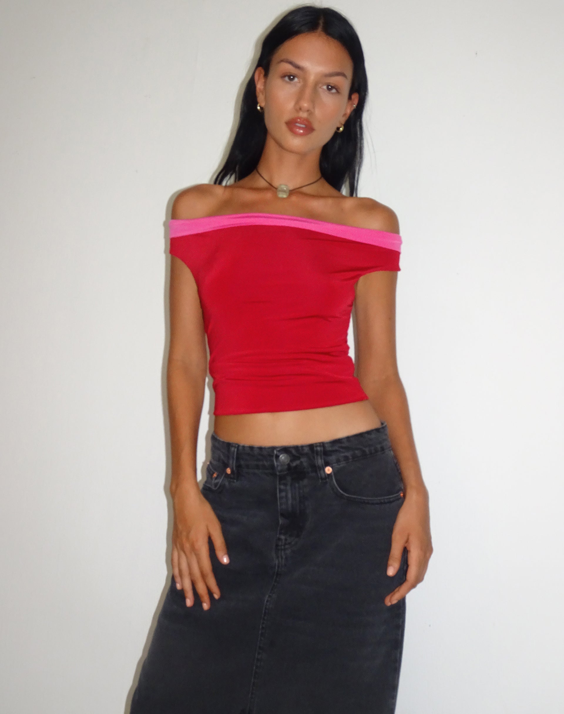 Image de Halle Bardot Top in Red Pink