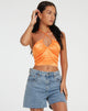image de Haltri Crop Top in Satin Orange