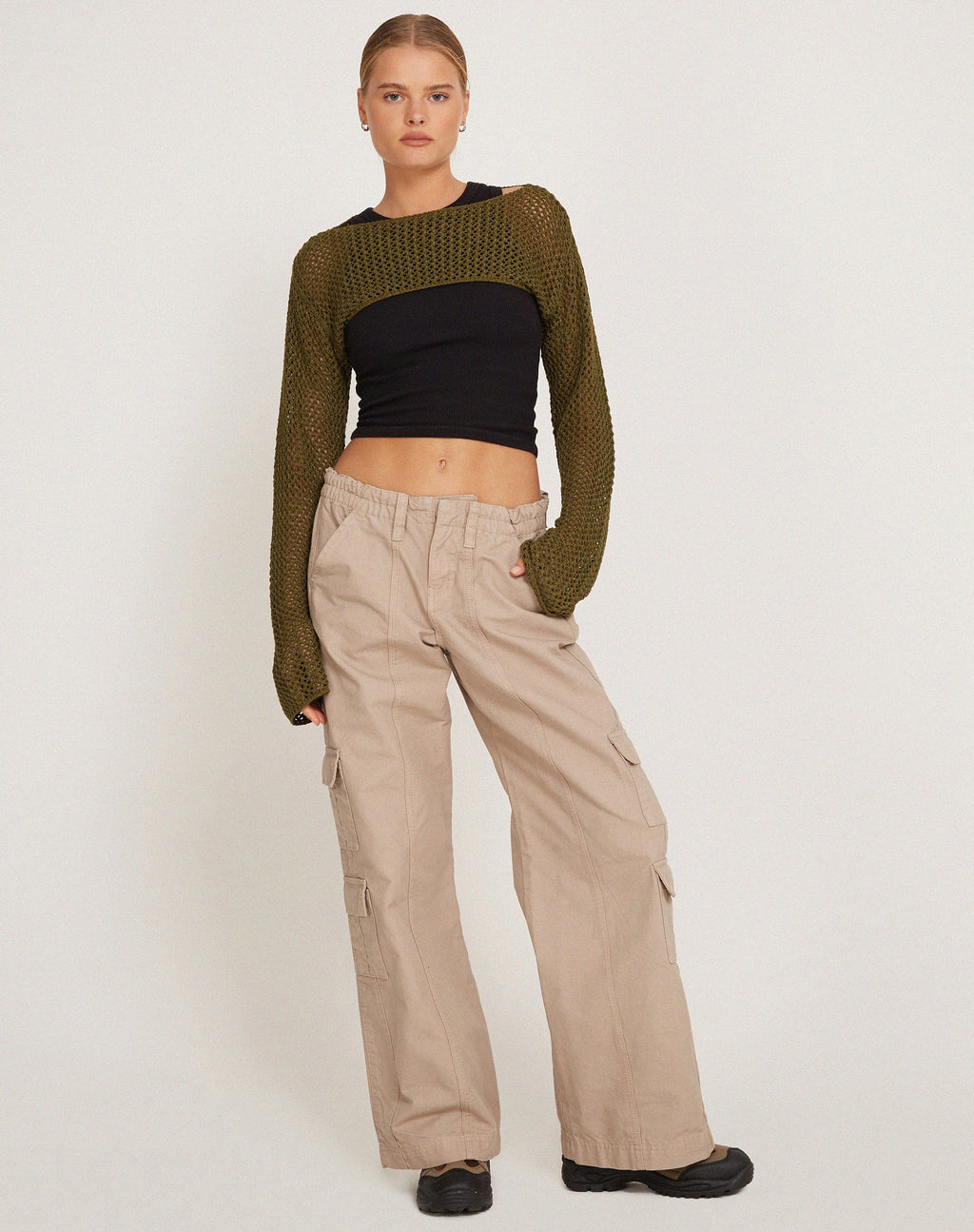 Top boléro Hanita, vert olive