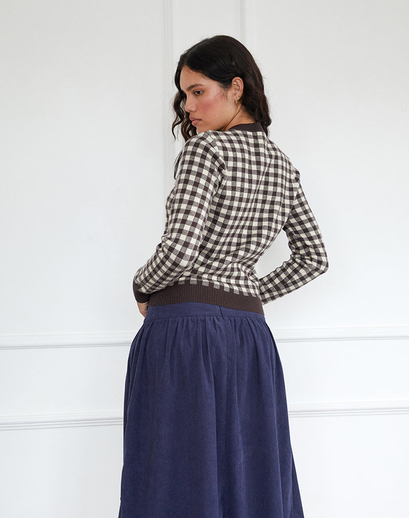 Image de Hanudia Cardi en vichy marron