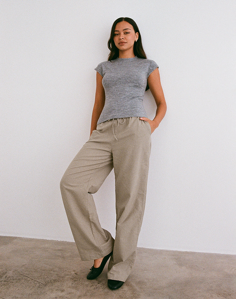 Image de Wasic Pantalon à jambes larges en Biscotti