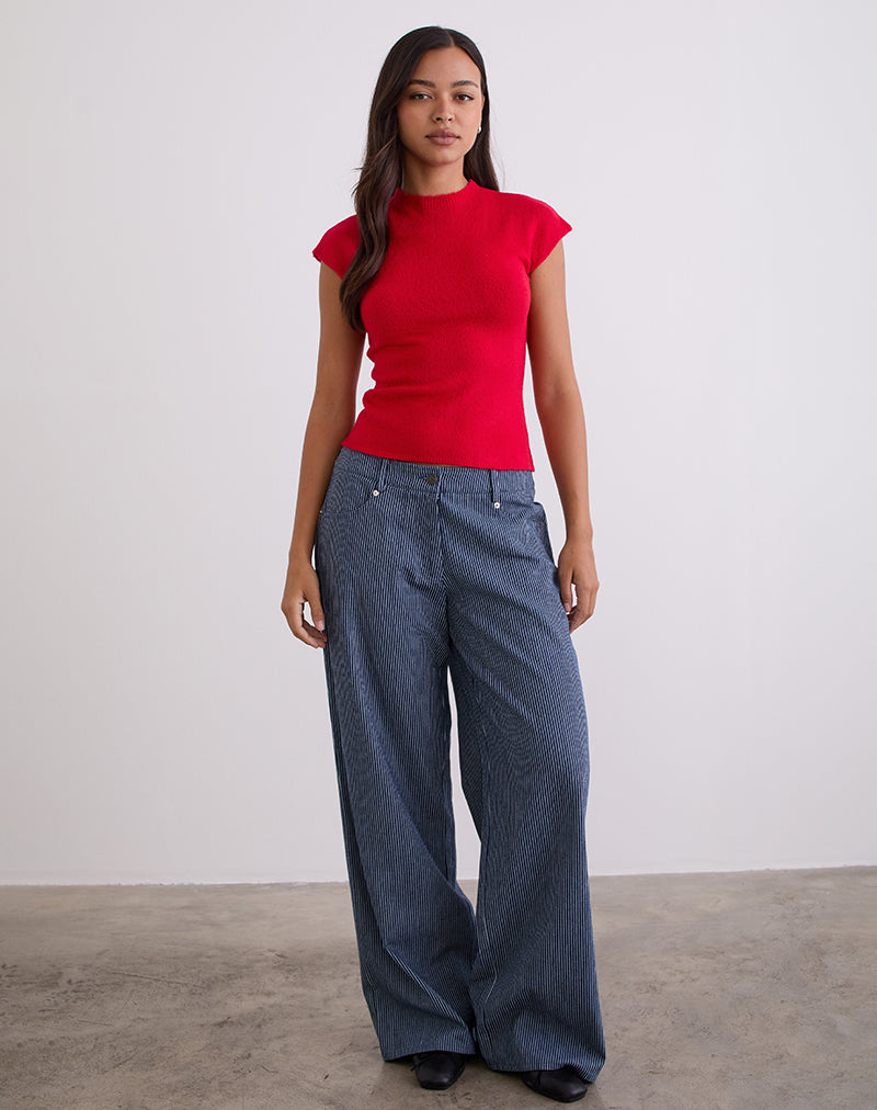 Top Hanuva en tricot rouge