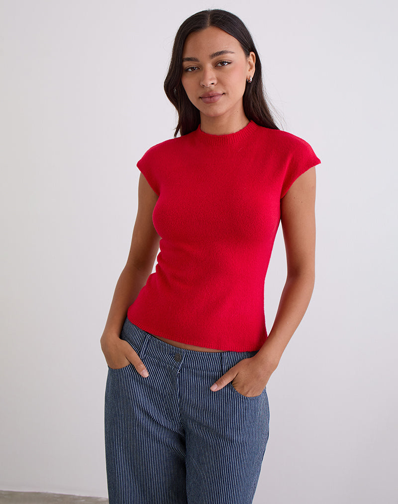 Image de Hanuva Top en tricot rouge