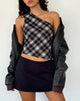 Image de Harini One Shoulder Top in Black White Check