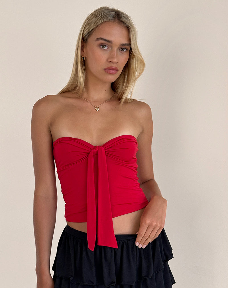 Image de Harlyn Bandeau Top in Slinky Red