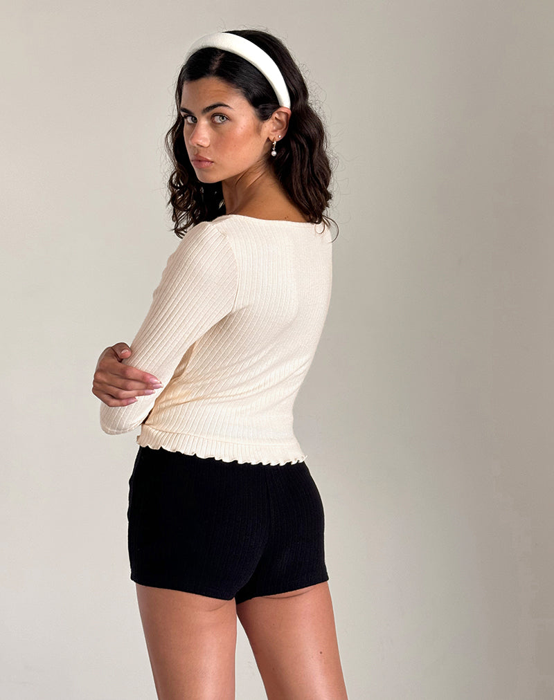 Image de Harpan Rosette Top in Ivory