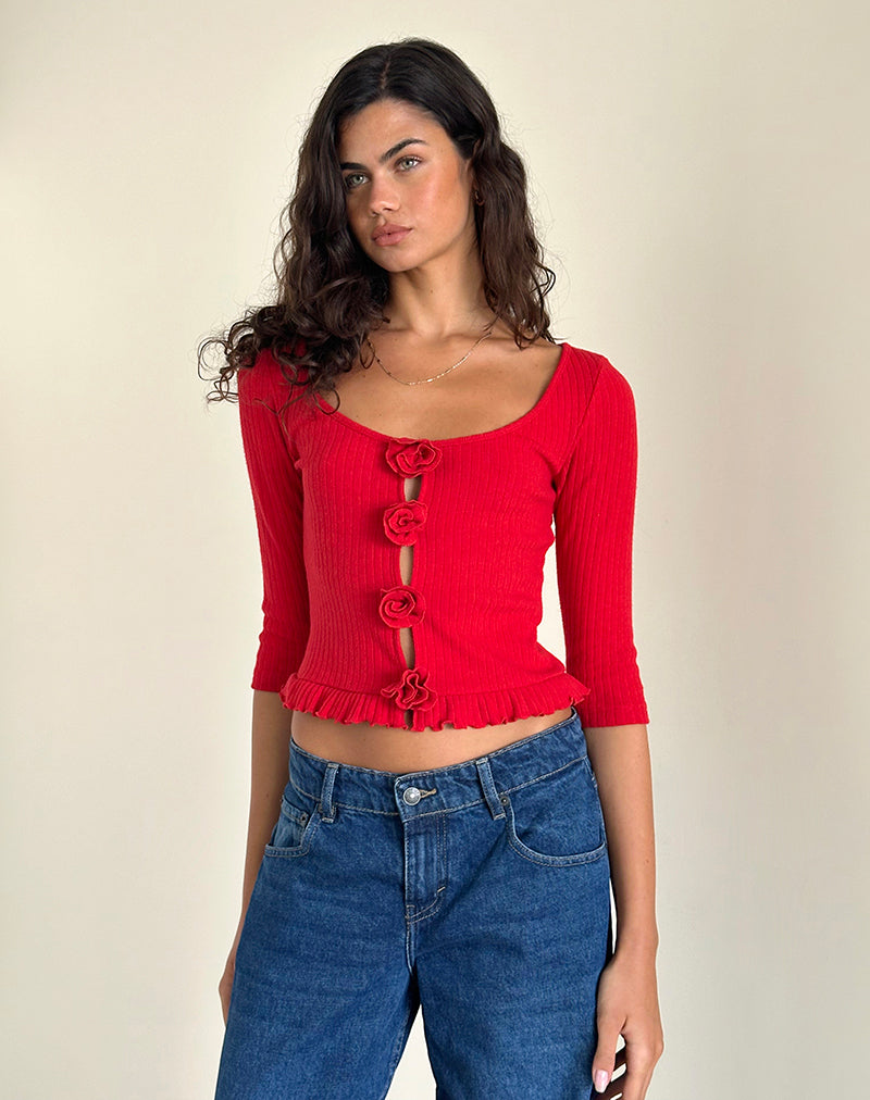image de Harpan Rosette Front Top in Red