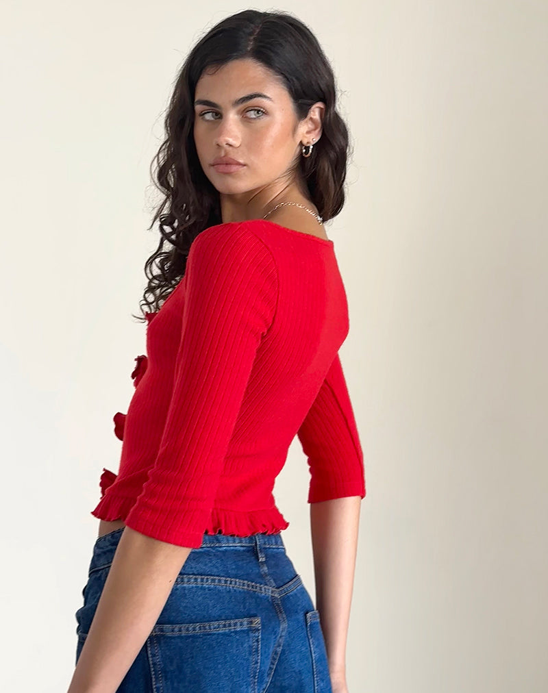 image de Harpan Rosette Front Top in Red