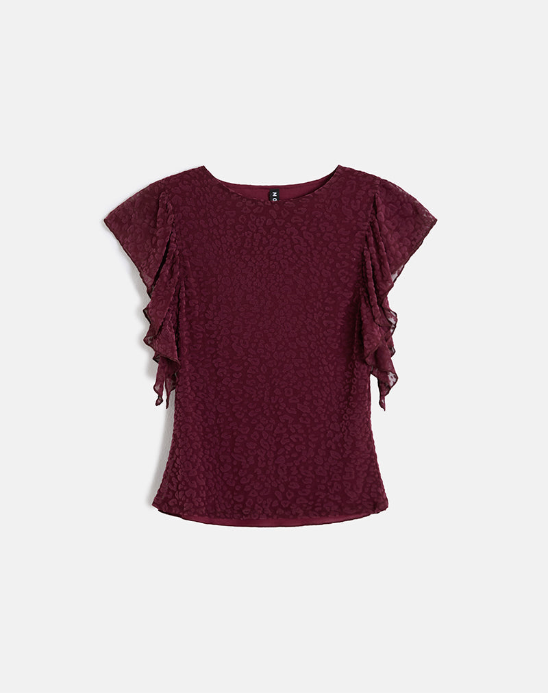 Image de Harsya Top in Flock Mini Leopard Plum