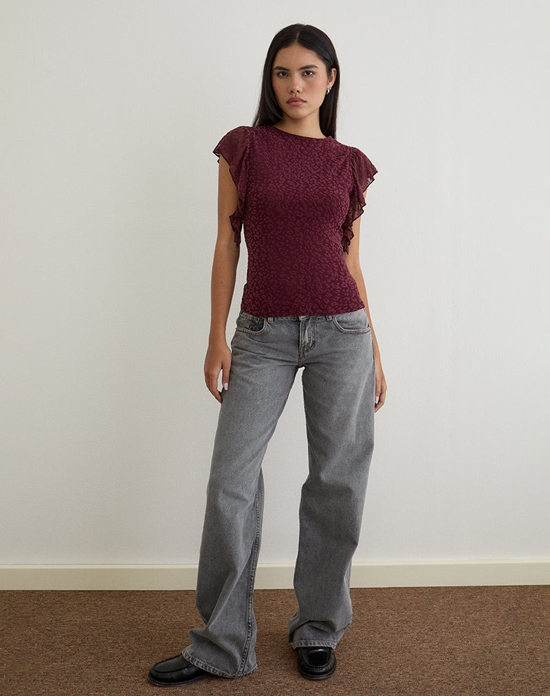 Image de Harsya Top in Flock Mini Leopard Plum