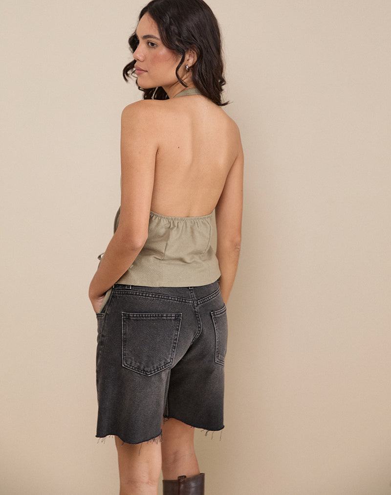 Image de Hart Tie Side Top in Linen Slate Green