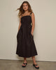 Image de la robe midi Haruko en chocolat amer