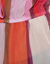Chiffon rose rayé peint