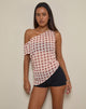 Image de Hea Top en mousseline à carreaux flous Peach