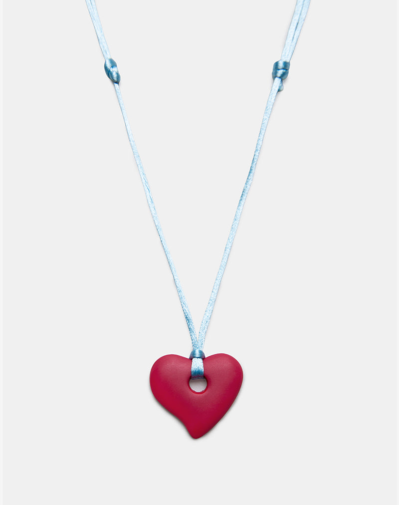 Image de Collier coeur en résine rouge