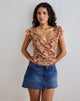 Image de Heidi Wrap Top in Chiffon Rusty Flower