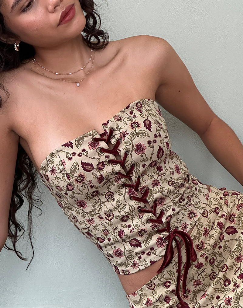 Image de Heska Corset Top in Botanical Taupe