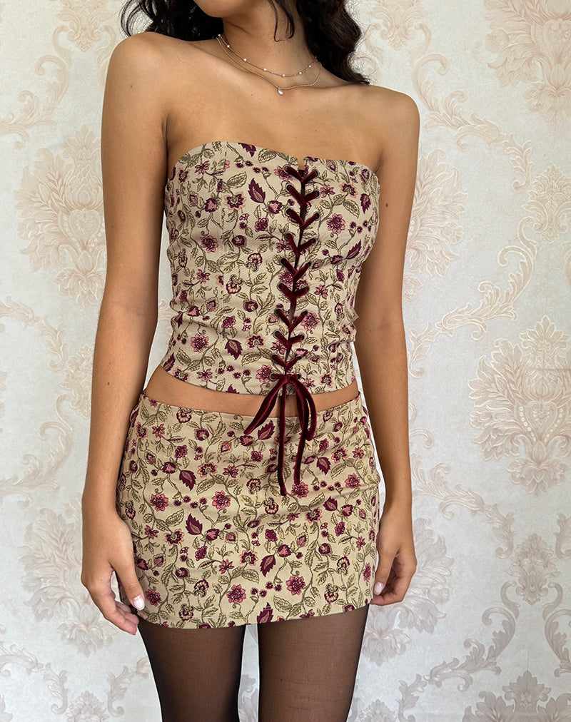 Image de Bebeka Micro Mini Jupe en Botanical Taupe