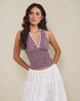 Image de Hevalis Plunge Top in Mini Gingham Wine