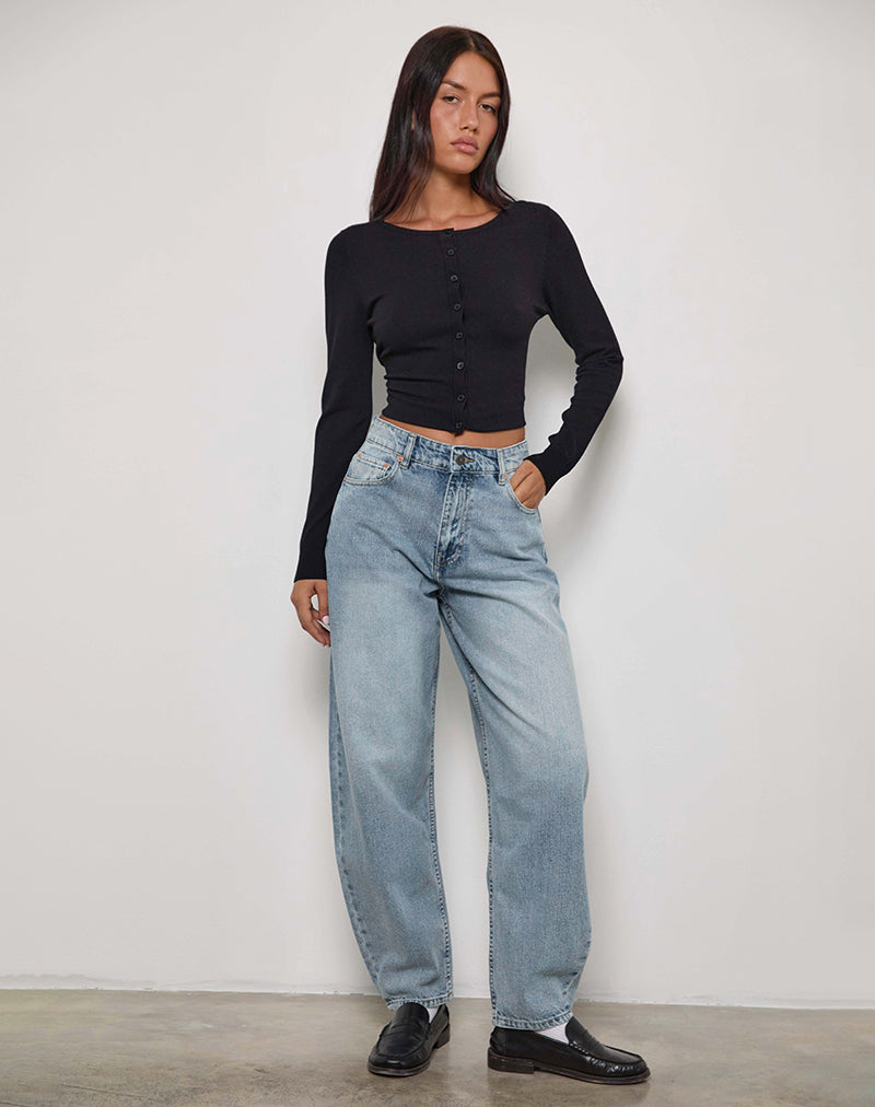 Image de High Rise Barrel Jean in Bleu