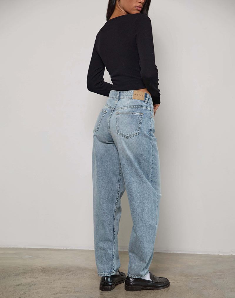 Image de High Rise Barrel Jean in Bleu