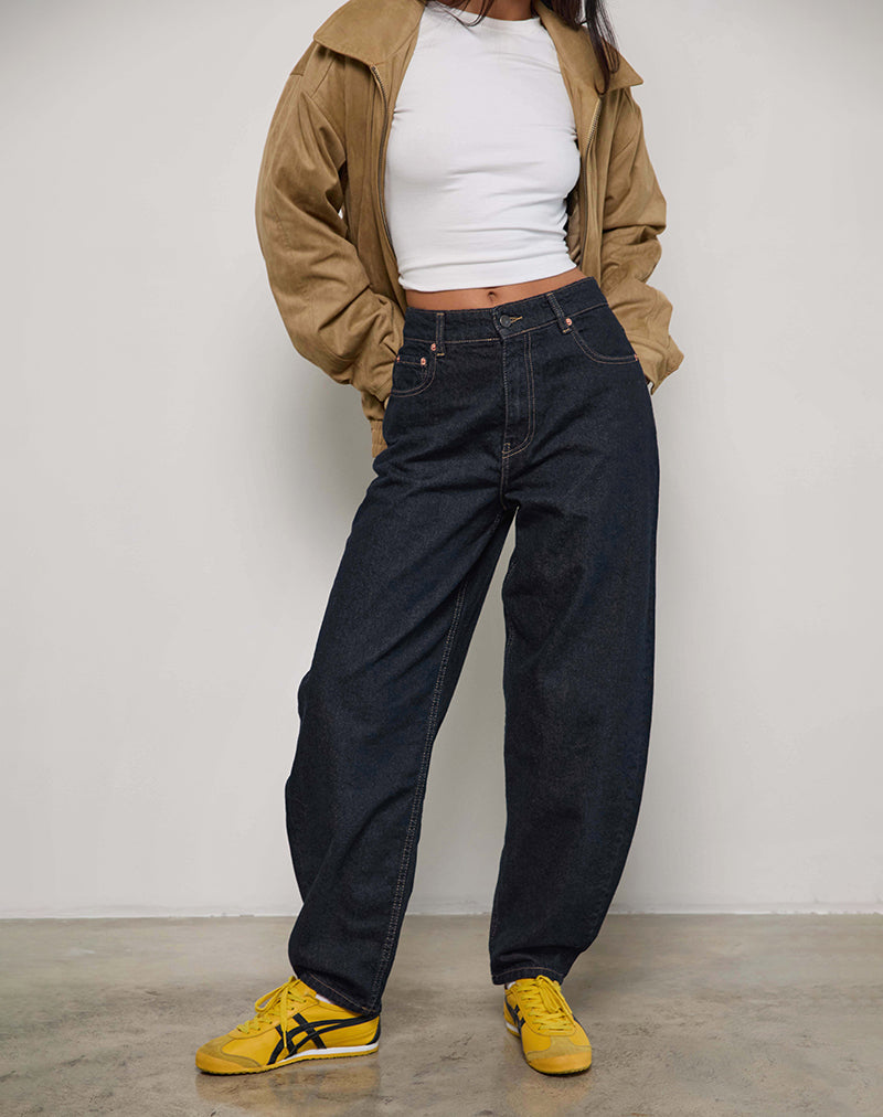 Image de High Rise Barrel Jean en Indigo